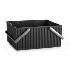 方形波浪收纳筐 黑色 L