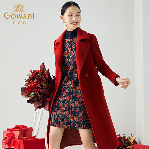 【100%绵羊毛】乔万尼秋冬新款针超细纯澳毛重磅简约大方飒爽商务风H型大衣ES4A426 商品图1