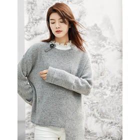 Famecoco范可儿毛衣女秋冬羊毛衫套头针织衫上衣F208DB020