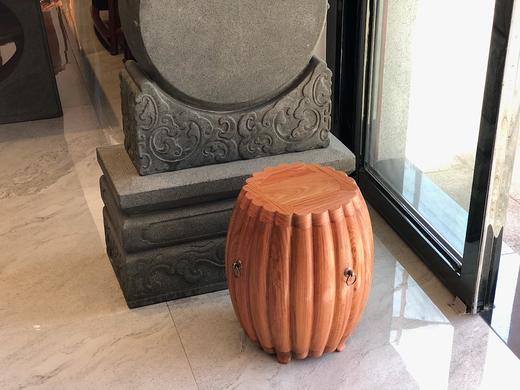 红桥红  家具严选  缅甸花梨（大果紫檀）  【42有提环瓜棱式 坐墩】 商品图0