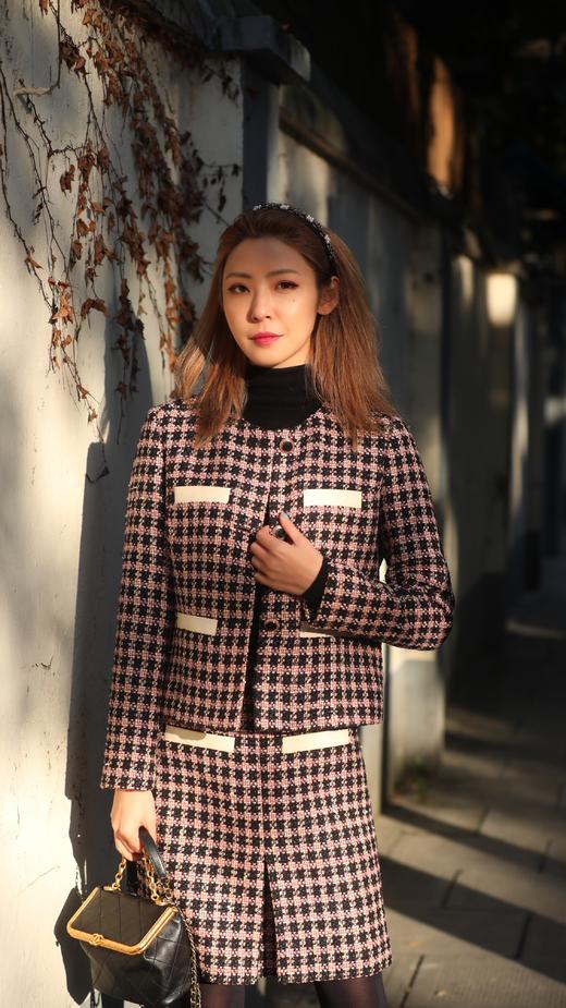 MAISON  COVET  粗花呢拼接小羊皮外套 商品图1