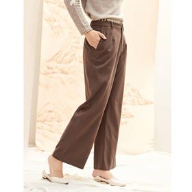 Famecoco范可儿高腰阔腿裤直筒显瘦百搭运动裤子F208GA009