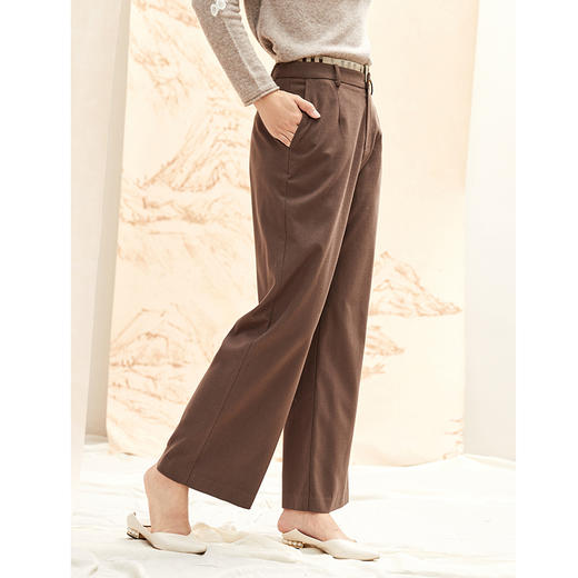 Famecoco范可儿高腰阔腿裤直筒显瘦百搭运动裤子F208GA009 商品图0