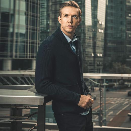 新品龙牙隐潮美丽诺羊毛开衫毛衣 商品图0