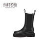 西村名物2020冬季新款净版厚底潮流烟囱靴牛皮平底休闲女鞋X20DC41681 商品缩略图1