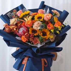 情人节生日鲜花花束【荣华是你】高端大气礼花大玫瑰花束送长辈领导会议花店送货上门