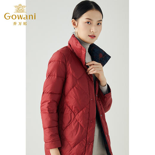 乔万尼秋冬新款宽松茧型立领设计舒适休闲百搭两面穿羽绒服ES4T358 商品图1