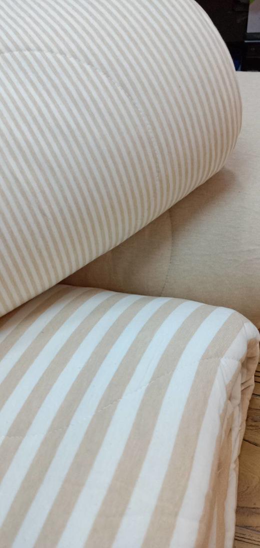 【自营】自然元素薄被（有机棉）（单人）1.5m*2m（约1.2kg）细条纹/宽条纹/素色棕 商品图1