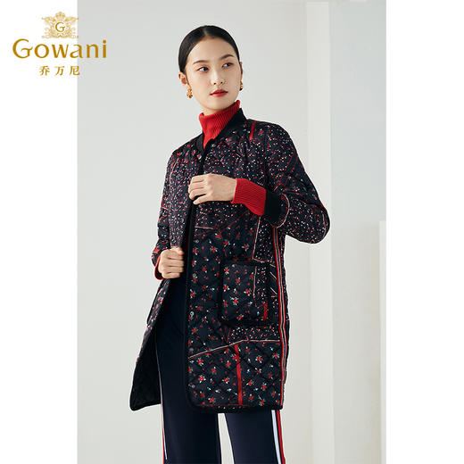 乔万尼冬季新品90白鸭绒保暖小碎花宽松H版利落运动感羽绒服ES4T359 商品图1