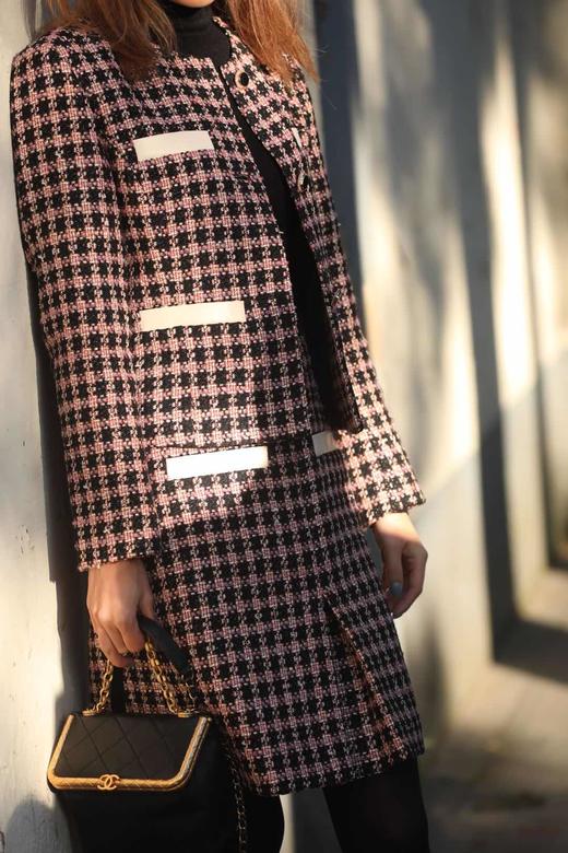 MAISON  COVET  粗花呢拼接小羊皮外套 商品图10