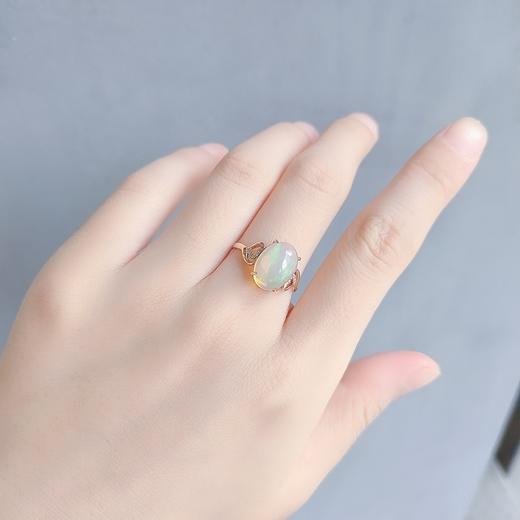 18K镶嵌欧帕戒指 商品图3