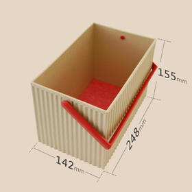 方形波浪收纳筐 褐色 M