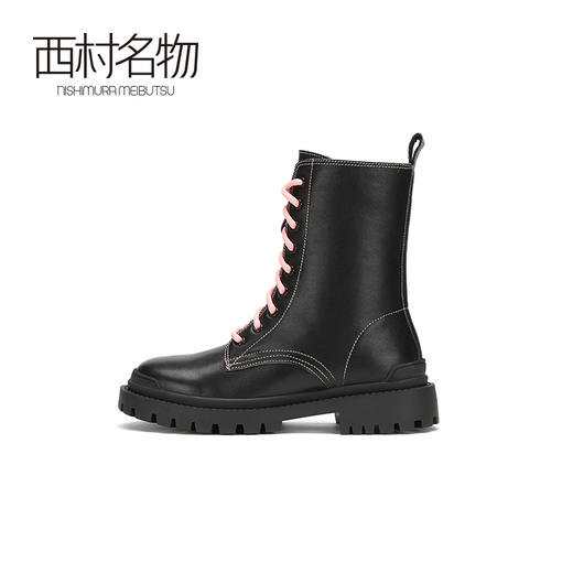 西村名物2020冬季新款净版潮流系带高街马丁靴圆头牛皮女靴X20DC42131 商品图2