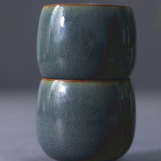 「景德镇手工霁青开片粗陶品茗杯」主人杯 功夫茶杯 茶碗 商品图4