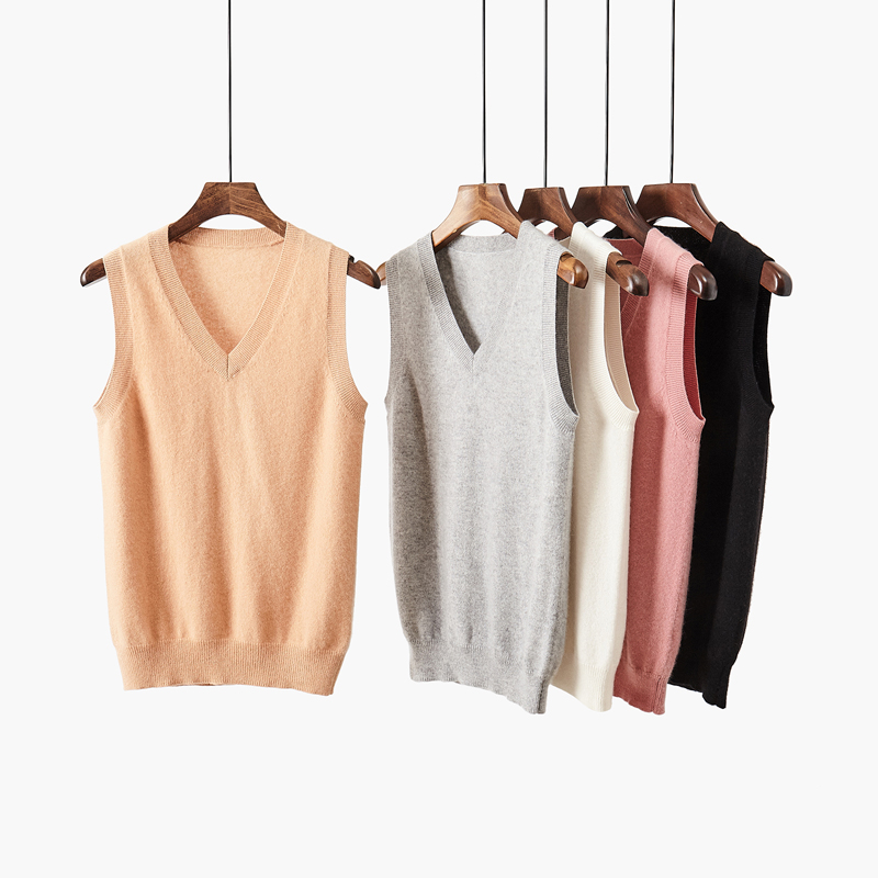 JC经典款V领/圆领纯羊绒背心