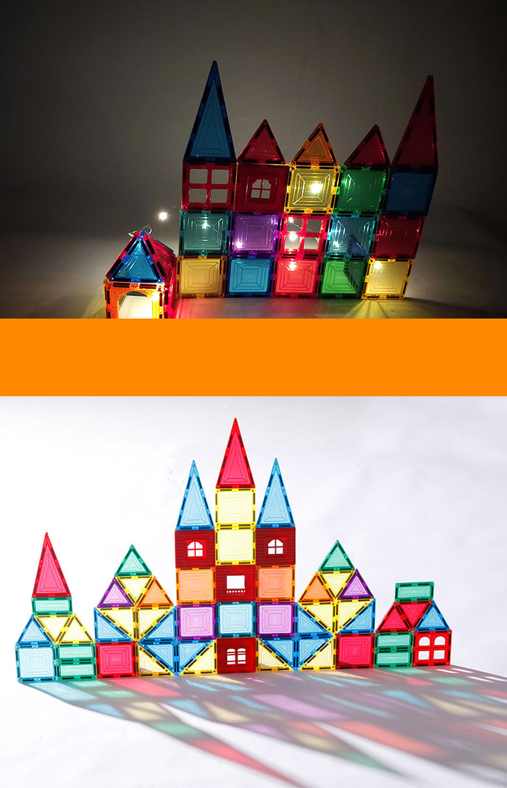智邦定制款彩窗磁力片儿通建构拼搭磁力积木