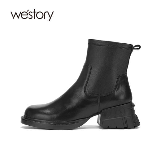 westory马丁靴女2020冬季新款英伦风短靴厚底靴子潮insW20DS80441 商品图1