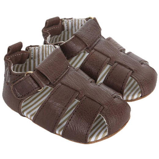 robeez 婴幼儿男宝宝学步鞋凉鞋 深棕色ROBEEZ 男童学步鞋凉鞋 商品图0