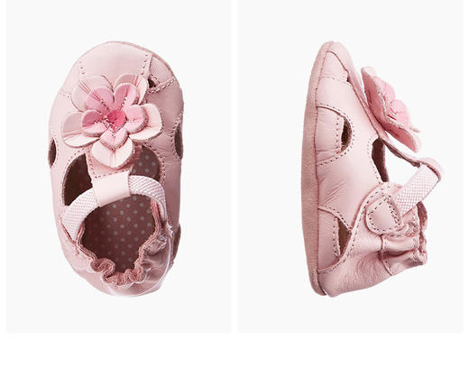 robeez美国春夏麂绒皮软底粉色白色婴幼儿女童公主鞋宝宝鞋学步鞋 商品图1
