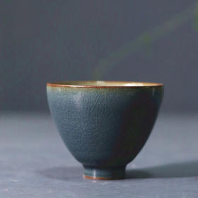 「景德镇手工霁青开片粗陶品茗杯」主人杯 功夫茶杯 茶碗