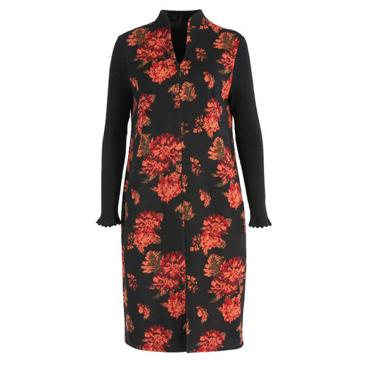 乔万尼秋冬新款绵羊毛帝王花重磅设计感重磅宽松版端庄大气连衣裙ES4E310 商品图4