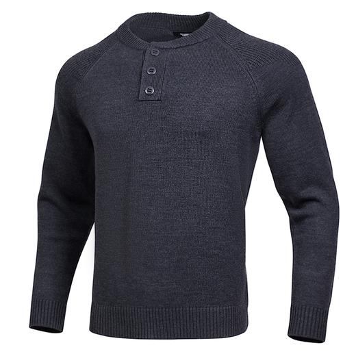 2020龙牙秋冬新款纯羊毛隐鳞美丽诺羊毛亨利领套头毛衣男士美利奴 商品图3