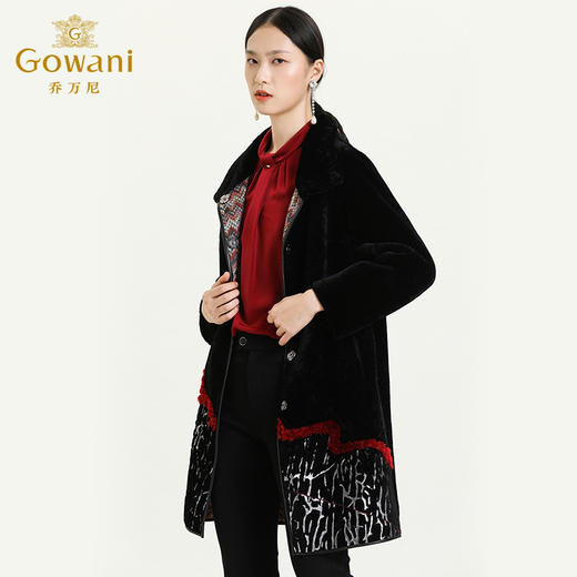 乔万尼冬季新款水貂皮草气质显瘦大衣中长款外套女ES4P402 商品图2