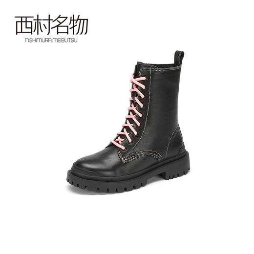 西村名物2020冬季新款净版潮流系带高街马丁靴圆头牛皮女靴X20DC42131 商品图1
