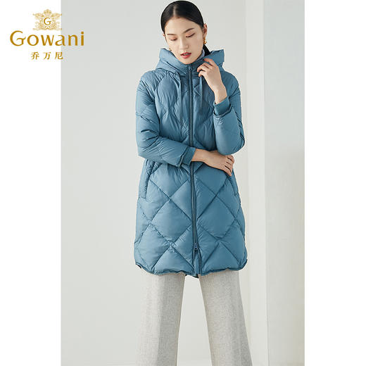 乔万尼秋冬新款保暖亲肤织带拼接简约设计宽松舒适中长款羽绒服ES4T369 商品图3