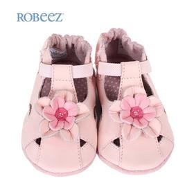 robeez美国春夏麂绒皮软底粉色白色婴幼儿女童公主鞋宝宝鞋学步鞋
