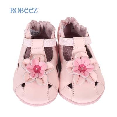 robeez美国春夏麂绒皮软底粉色白色婴幼儿女童公主鞋宝宝鞋学步鞋 商品图0