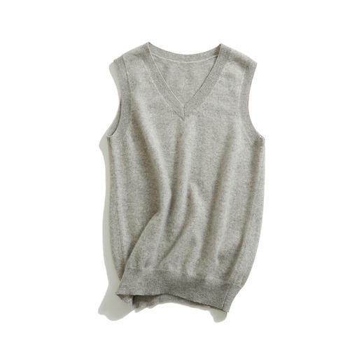 JC经典款V领/圆领纯羊绒背心 商品图5