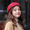 JSYP-冬季新款时尚手缝水钻钉珠礼帽韩版复古优雅羊毛呢贝雷帽 商品缩略图1