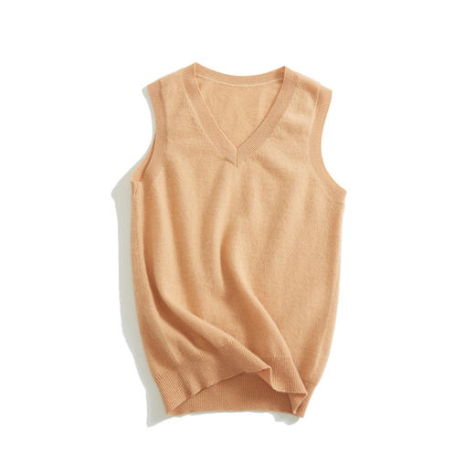 JC经典款V领/圆领纯羊绒背心 商品图3