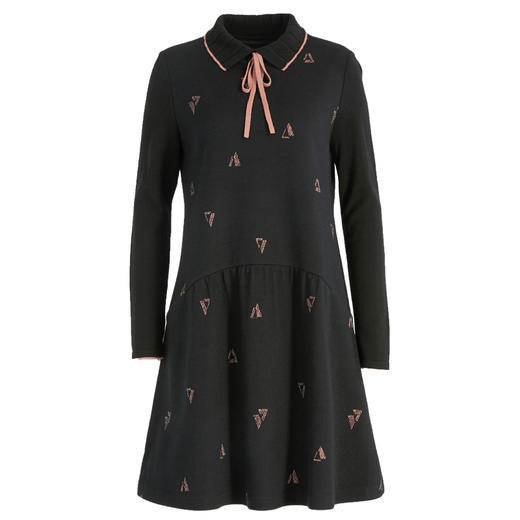 乔万尼秋冬新款绵羊毛小A版型减龄收腰显瘦设计感趣味领结连衣裙ES4E316 商品图4