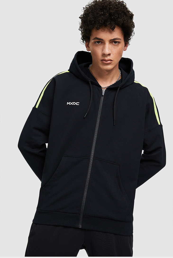 mxdc麦斯迪森男子2020秋冬针织连帽开襟卫衣