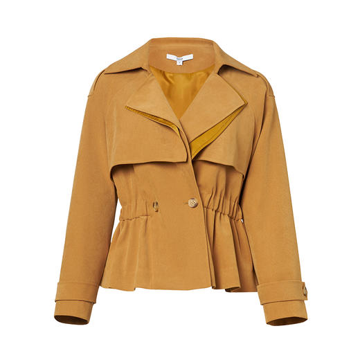 VIMAGE纬漫纪品牌女装冬款经典翻领收腰显瘦风衣短外套V1403016 商品图5