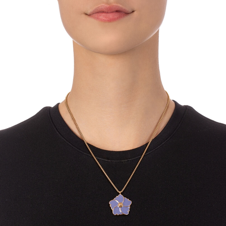 芙丽芙丽follifollie首饰饰品花朵吊坠项链长项链可调节