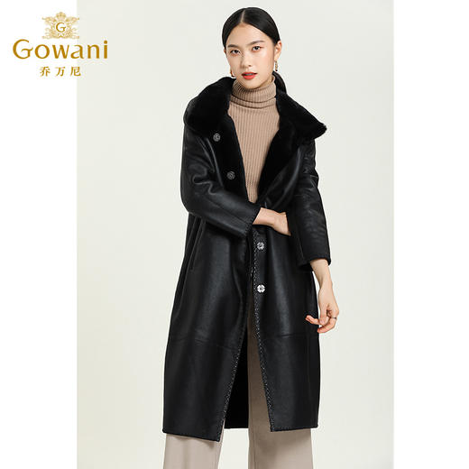 乔万尼派克服冬季新品水貂皮草气质显瘦大衣长款过膝外套女ES4P403 商品图2