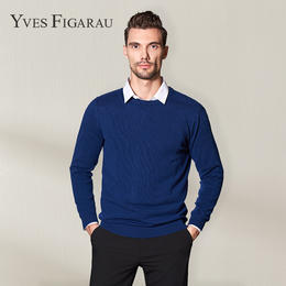 YvesFigarau伊夫·费嘉罗秋冬100%山羊绒套头舒适保暖打底休闲毛衣861108