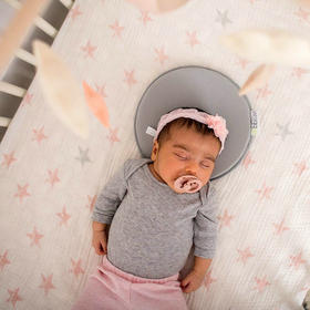 加拿大进口bbluv 人体工学婴儿小枕头0m+宝宝定型枕透气记忆棉