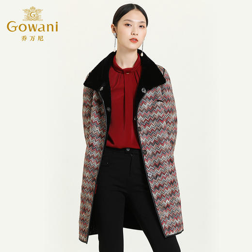 乔万尼冬季新款水貂皮草气质显瘦大衣中长款外套女ES4P402 商品图1