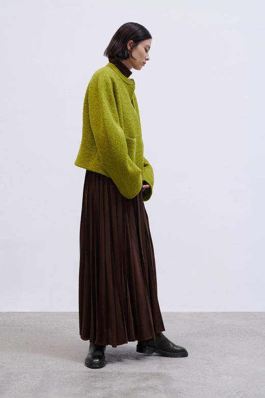 HIDEMI 巧克力色褶皱针织连衣裙 商品图7