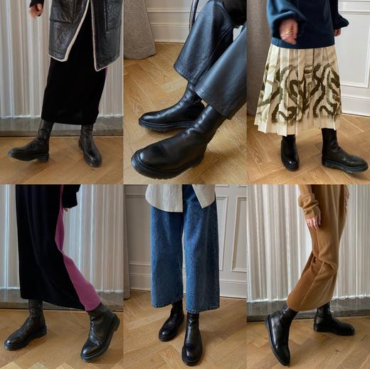 HIDEMI 黑色牛皮女鞋经典款短靴 商品图2