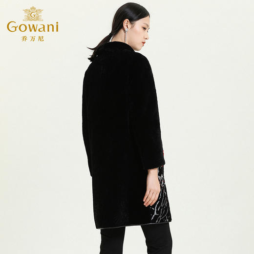 乔万尼冬季新款水貂皮草气质显瘦大衣中长款外套女ES4P402 商品图3