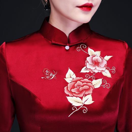 上海旗袍厂LHS-2026高端婚宴新款中国风改良大码旗袍连衣裙喜婆婆旗袍礼服 商品图1