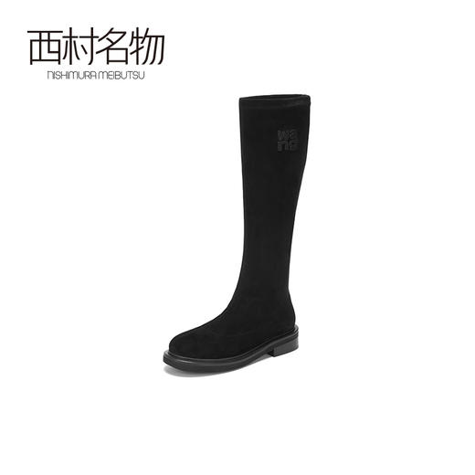 西村名物2020冬季新款瘦腿长靴长筒靴净版纯色气质时尚高筒袜靴女X20DQ41671 商品图1