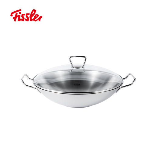 菲仕乐 安雅36厘米玻璃盖双柄炒锅/配套蒸屉 商品图1