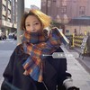 韩版圣诞红双面格子围巾女秋冬季百搭长款加厚学生可爱网红围脖七夕情人节 商品缩略图0