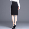 KPZ-KPJX92066半身裙女秋冬季高腰中长款包臀裙显瘦开叉一步裙职业包裙 商品缩略图3